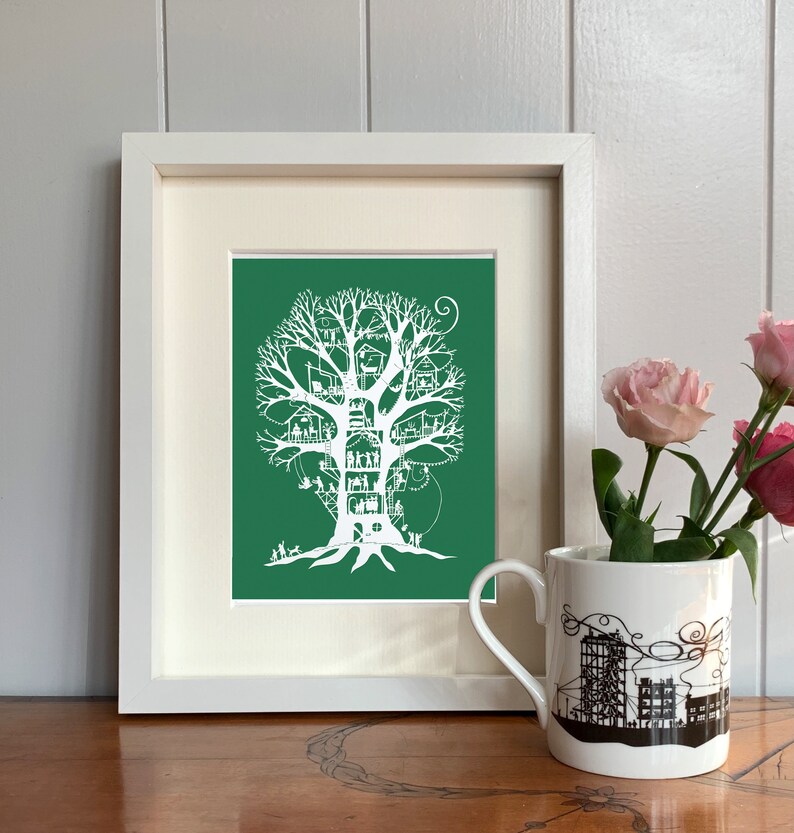 Treehouse Print Treehouse Print From Original Papercut Design - Etsy