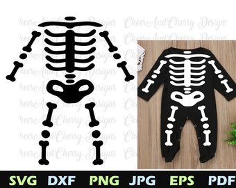 Disfraz de esqueleto svg archivo Halloween sceleton SVG para bricolaje Halloween disfraz chico Svg Huesos de esqueleto Imprimible Hierro en vinilo Silueta Cricut