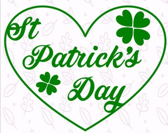 St Patricks day SVG - Shamrock SVG cut file, St Patricks SVG, Dxf Eps, Cutting Files, Silhouette, Cricut, Clipart, Clover, lucky svg, heart