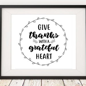 Give thanks with a grateful heart SVG for Thanksgiving SVG files for Cricut Silhouette Printable decor Vinyl Grateful Svg Give thanks svg