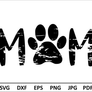 Dog Mom Svg Fête des Mères svg pour Dog Mama svg fichiers pour Cricut Distressed Svg fichiers pour Silhouette Cameo Dog Pow Svg Grunge Svg Dxf Eps Png