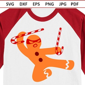 Gingerbread Man Svg Funny Christmas Svg Files Ninjabread Svg Etsy