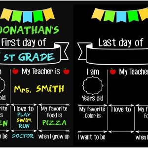 Back to School Schild Svg 1. Schultag Svg Letztes Schultag Svg Erster Schultag Schild Svg Dateien für Cricut Silhouette Kreidetafel Svg