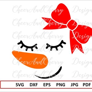 Schneemann Gesicht SVG Cute Snowman SVG für Cricut Weihnachten SVG Dateien Mädchen Schneemann Schnittdatei Schneemann Svg für Mädchen Schneemann mit Schleife Svg Vinyl