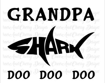 Download Grandpa shark svg | Etsy