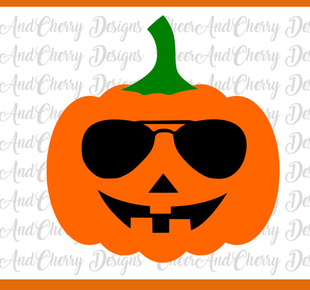 Funny Pumpkin With Glasses Svg Pumpkin Face Svg for Cricut Silhouette