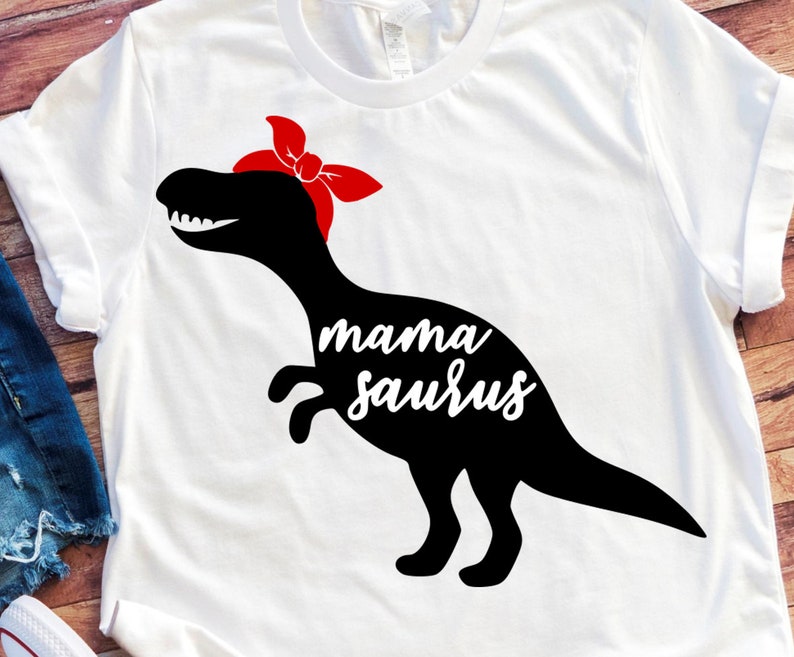 Download Mama saurus Svg mamasaurus svg T-rex with Bandana svg | Etsy