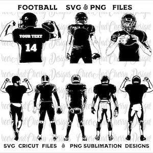 Football svg bundle Png Svg files, Football player svg, Sports svg, Custom Football shirt design Football Mom svg football team name number