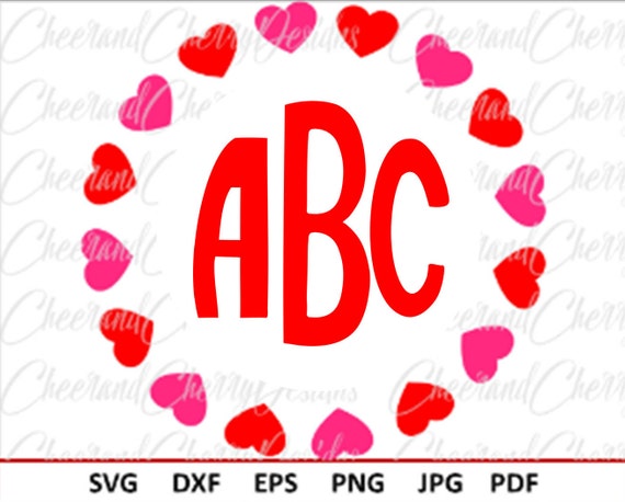 Download Heart Monogram Svg Valentines Day Svg For Silhouette Heart Svg Etsy