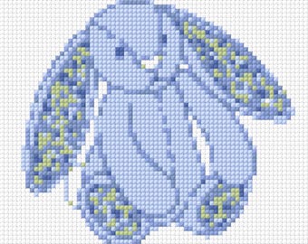 Plush Bunny Needlepoint Pattern – Cute Toy cat Cross stitch chart Funny Jelly Inspired Rabbit PDF Download Commercial Use File