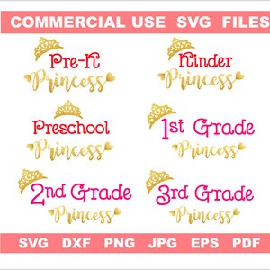Last day of School SVG Bundle - 50 designs Princes Crown Cut Files for Cricut Silhouette Kindergarten Pre K Preschool graduation svg