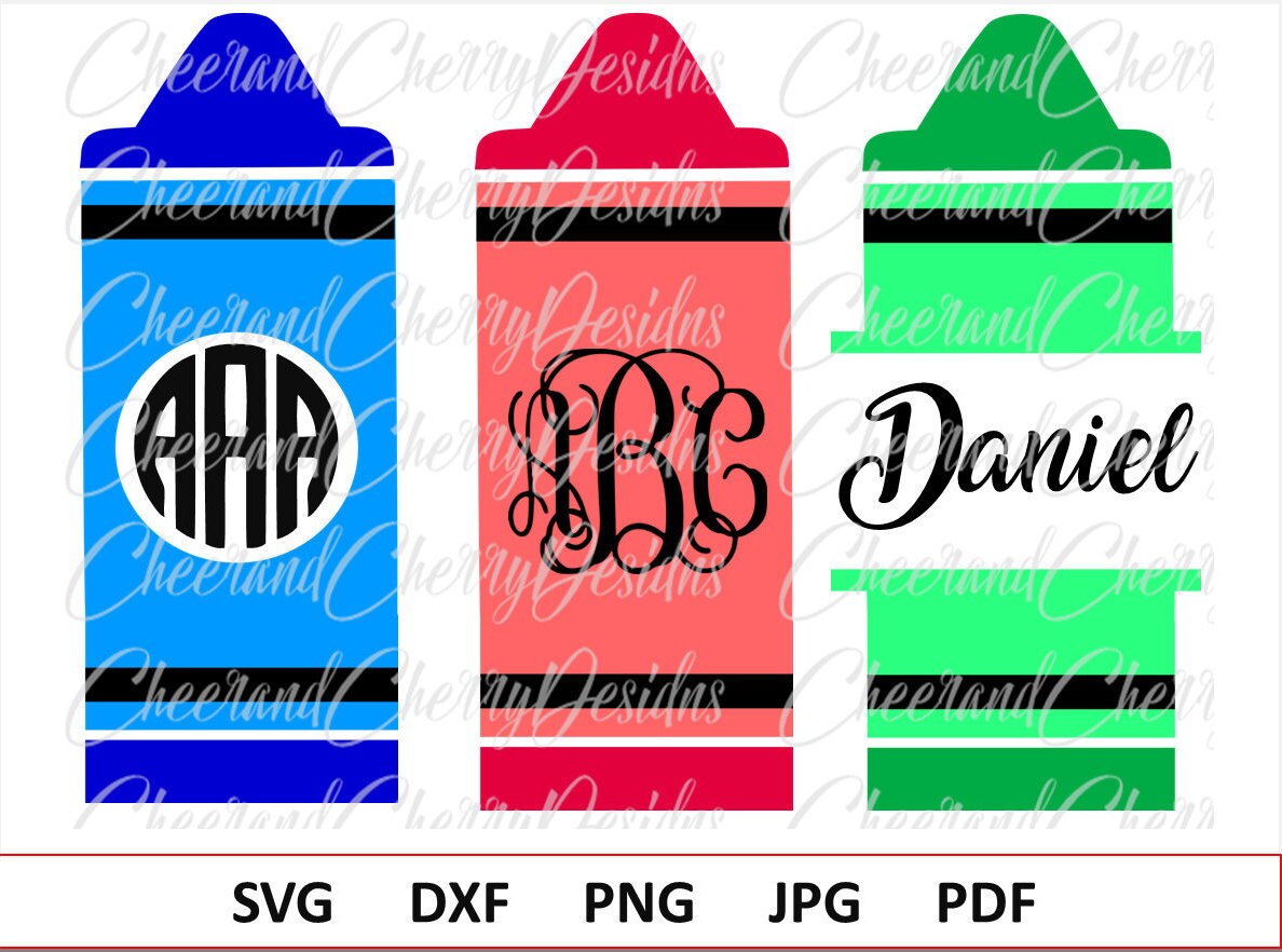 Download Crayon SVG Crayon Monogram svg School Monogram svg Teacher Svg | Etsy