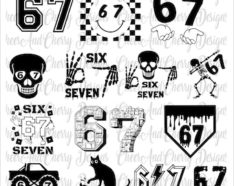 6 7 Meme SVG PNG Bundle Funny Six Seven file