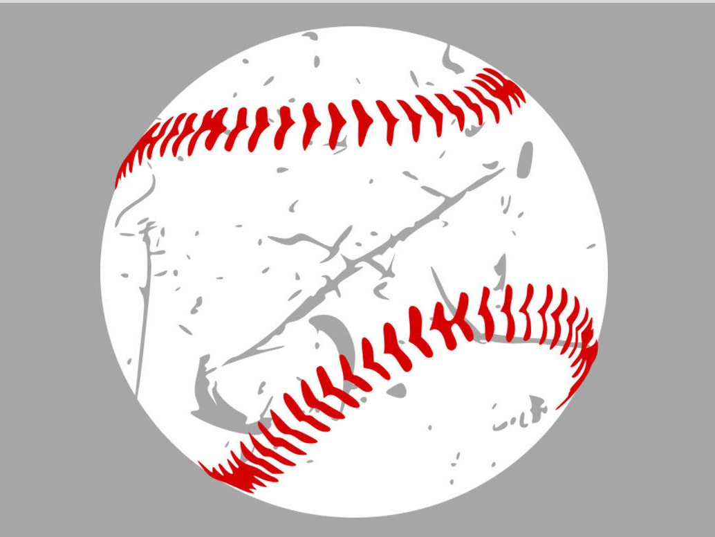 Distressed Baseball Svg File for Cricut Silhouette Cameo Etsy