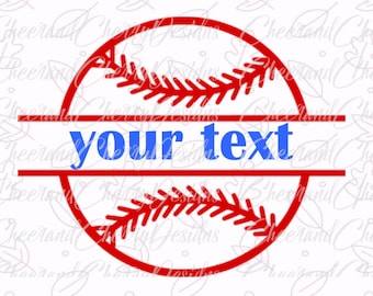 Baseball Svg file Baseball cut file Baseball Monogram SVG Baseball split Monogram SVG Silhouette Cameo Cricut Cut Files Scrapbook Clipart