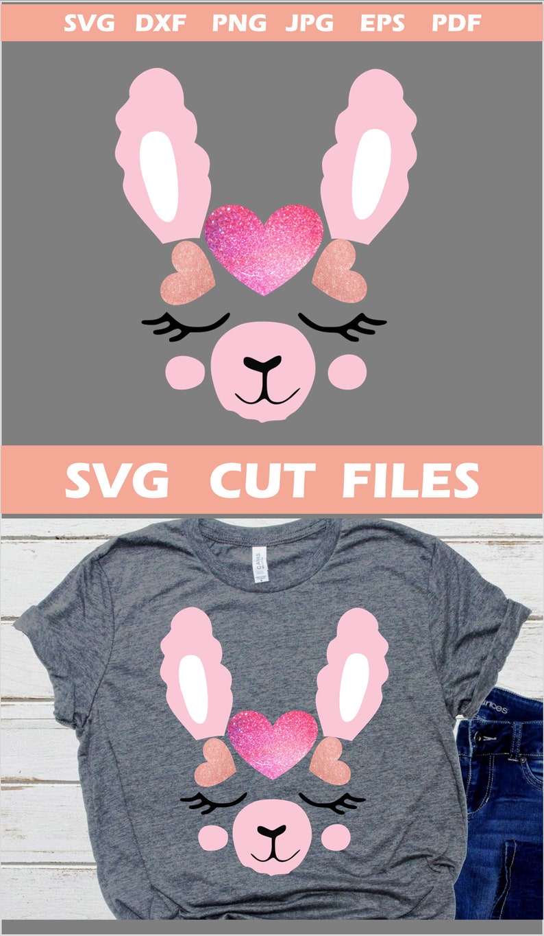 Download Cute Llama face hearts Svg Valentines Day Llama Svg for | Etsy