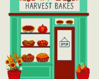 Bakery Needlepoint Chart: Patisserie Cross Stitch Pattern (PDF Download)