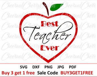 Best Teacher svg Teacher Appreciation SVG School cut file Apple svg Apple monogram svg Teacher Gift SVG file for cricut Silhouette cameo
