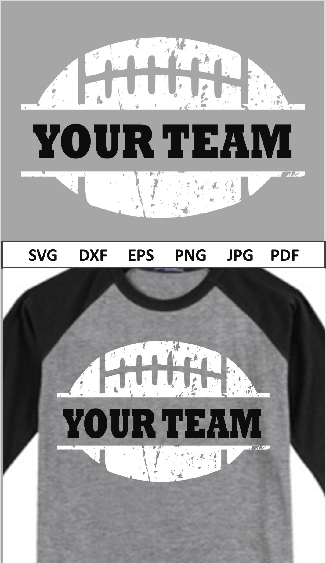 Split Football Monogram Distressed Football Monogram Svg Split Football Monogram Svg Distressed ...