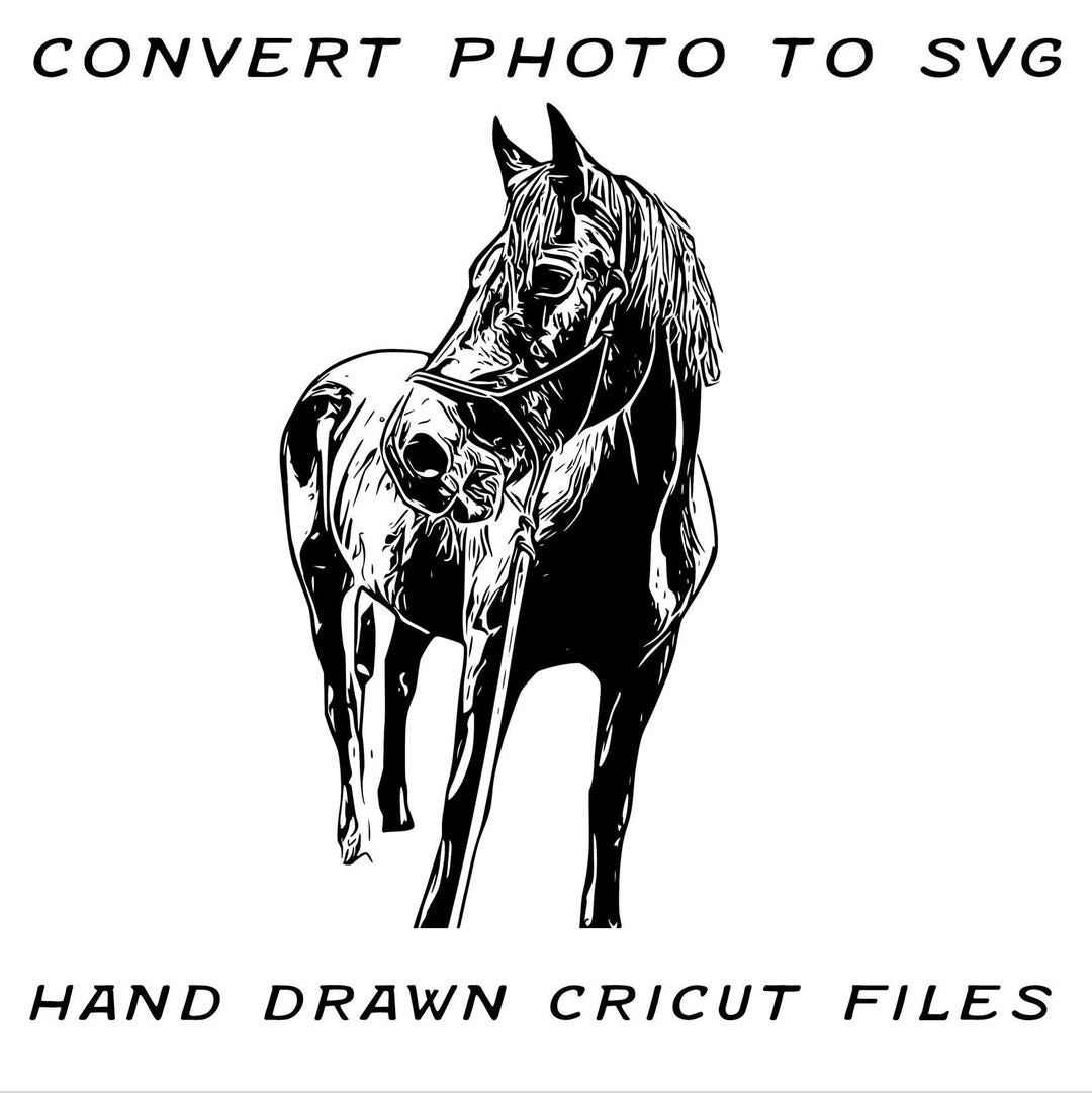 Convert photo to svg cut file custom horse svg drawing digital pet