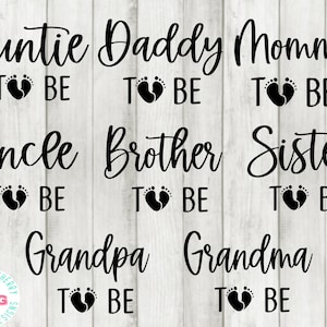 Anuncio de embarazo SVG Paquete, Mami será Png Svg Papá será Svg Hermana Hermano Abuelo Abuela Tía Tío Esperando camisa svg