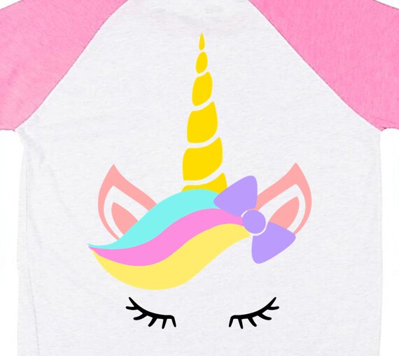 Unicorn Svg Unicorn Face Svg Unicorn With Bow Cut File Etsy