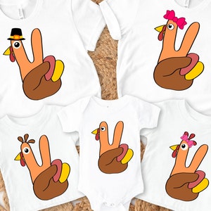 Peace sign Turkey Png Svg bundle, Thanksgiving family svg Turkey svg Matching shirt Funny Turkey Mom Dad Fall Svg Cricut Sublimation Clipart