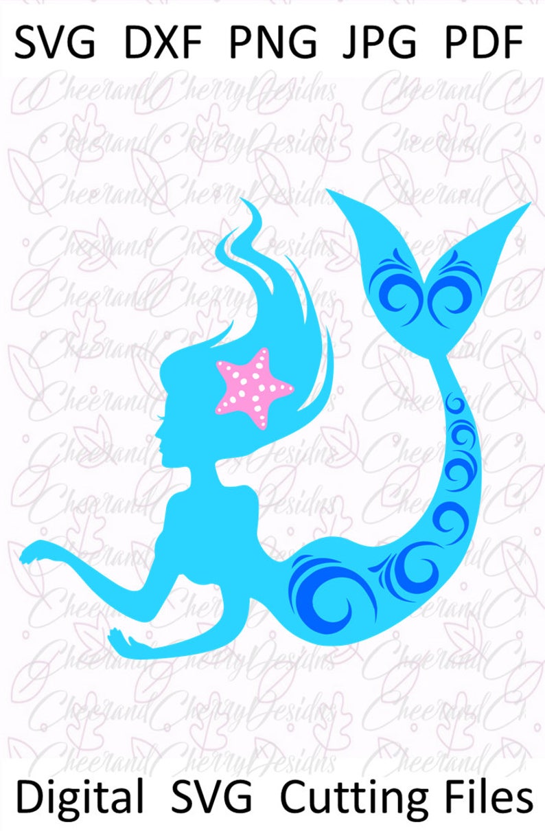 Download Mermaid svg Mermaid cut file Mermaid DXF Mermaid vinyl ...