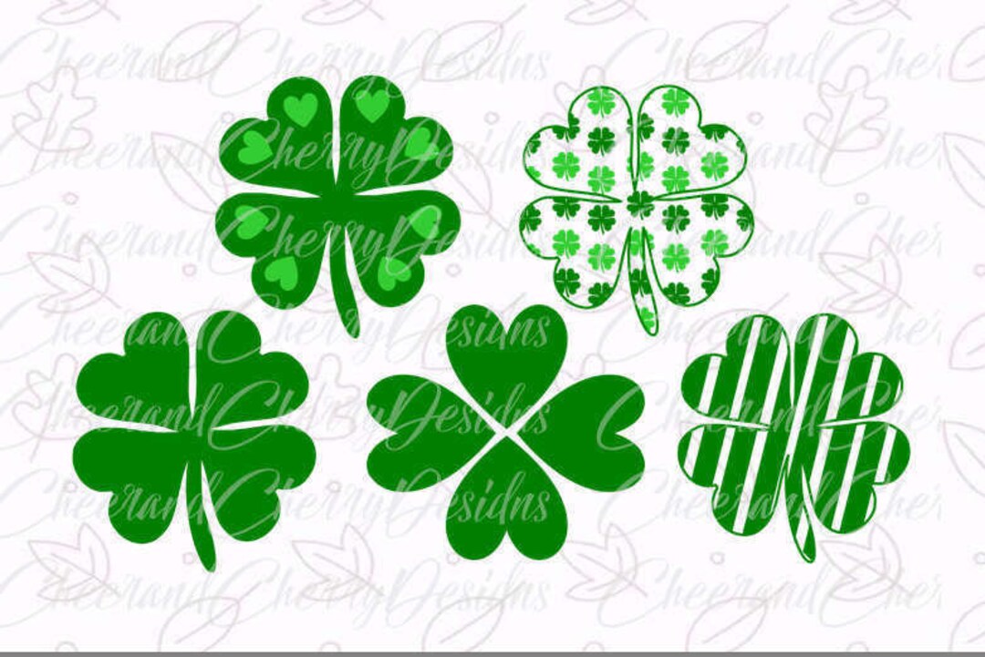 Shamrock SVG St Patricks Day SVG - Four Leaf Clover SVG, Heart Clover ...