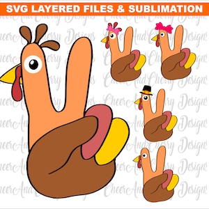 Peace sign Turkey Png Svg bundle, Thanksgiving family svg Turkey svg Matching shirt Funny Turkey Mom Dad Fall Svg Cricut Sublimation Clipart