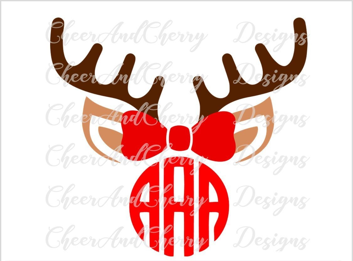 Download Reindeer Monogram Svg Christmas Monogram for girls ...