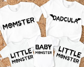 Halloween Family SVG Bundle: Momster, Dadcula, Little Monster (Digital Files)