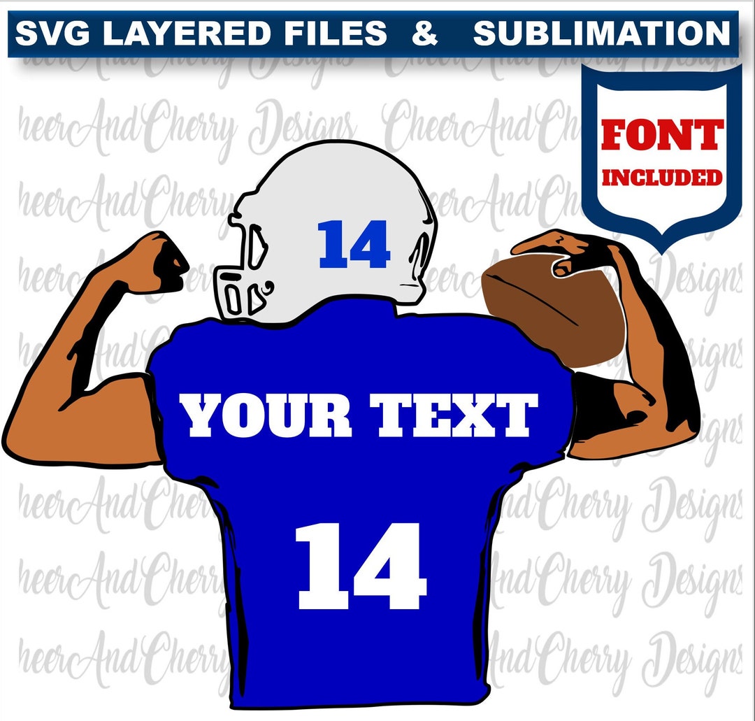 Custom Football SVG With Font Layered Football Player Svg Customize