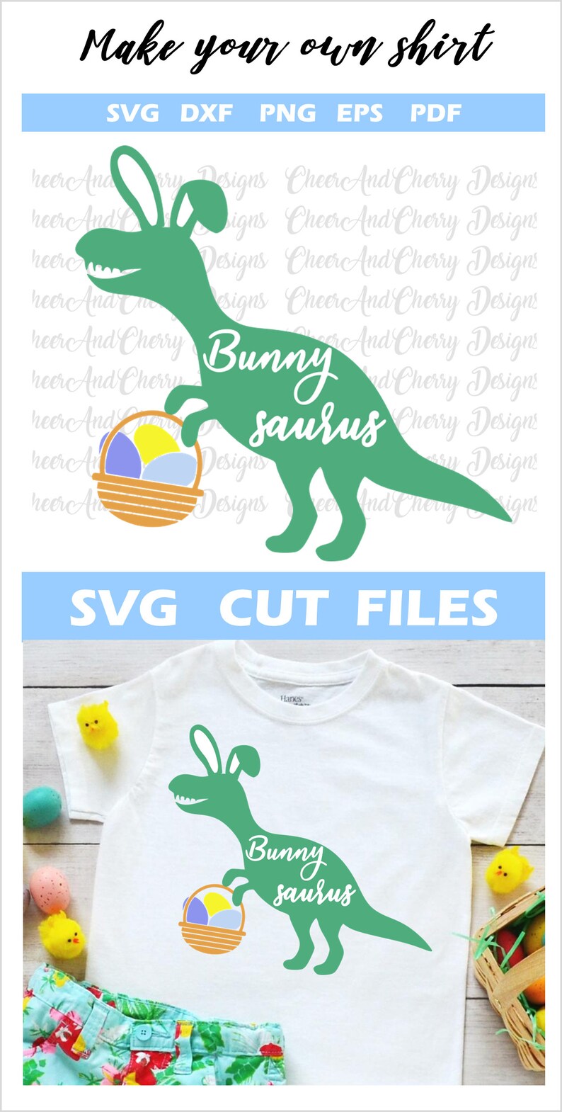 Download Bunny dinosaur with Easter basket Svg Easter dinosaur svg ...