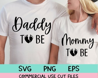 Cupels Pregnancy Announcement SVG files, Mommy To Be Svg Daddy to be Svg designs, Expecting svg, New Dad Mom svg Pregnant Svg Matching Shirt