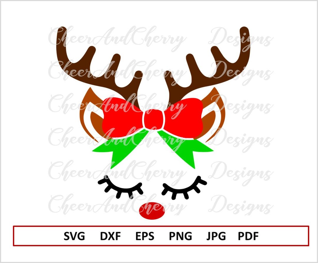 Reindeer Face Svg for Cricut Christmas SVG File for Silhouette Cute ...