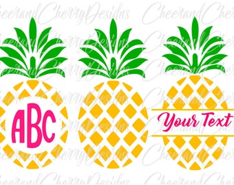 Pineapple Svg bundle, Pineapple Monogram svg, Pineapple Monogram frame svg, Pineapple split monogram Svg, Pineapple Cut File Silhouette