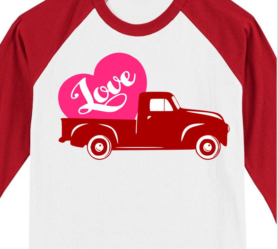 Red Truck Svg Valentine SVG File Silhouette Valentines Truck SVG for ...