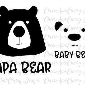 Papa Bear SVG, Baby Bear svg, Halloween svg, DIY Costume d’Halloween svg, Père fils chemise svg Cricut Daddy svg Père et fils assorti svg