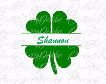 Monogram Shamrock SVG - St Patricks day Svg, Shamrock SVG cut file, SVG, dxf, Cutting Files, Silhouette, Cricut, Clipart, Clover, lucky svg