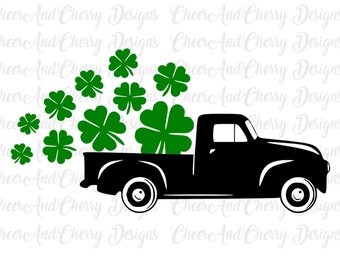 St Patricks Truck SVG, St Patricks day Svg pour Cricut Silhouette, camion avec Clover svg, Shamrock svg, Saint Patricks Day Cut File, St Patty