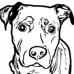 Custom Dog SVG, Dog Face Svg, Personalized Dog SVG From Photo, Dog Outline, Dog Head Line Drawing, hand drawn Pet Sketch Animal Lover gift
