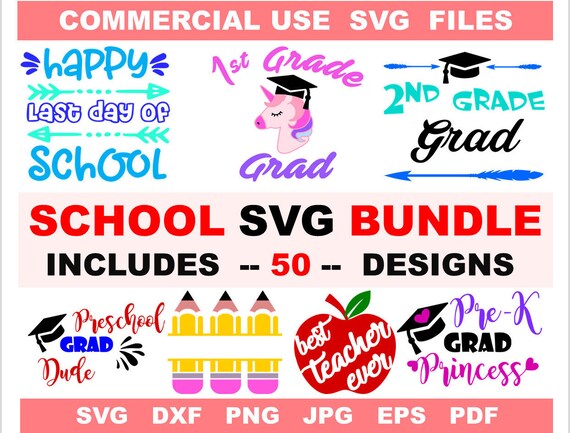 Papercraft School SVG Bundle Teacher Svg monogram Cut Files for Cricut ...