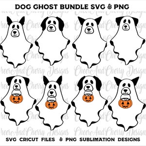 Dog ghost Svg bundle Cricut Cameo, Retro Halloween Svg Spooky Season Svg Ghost Dog Svg Dog Halloween Png Dog lover Svg Funny Halloween png