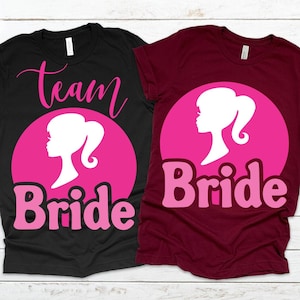 Pacote Team Bride SVG PNG, Rosa Festa de noiva svg Bachelorette Babe Boneca cabeça noiva tribo Casamento svg Dama de honra svg Camisas combinando com a noiva