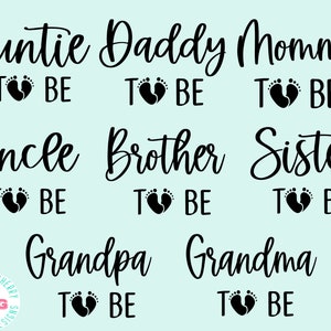 Paquete SVG de anuncio de embarazo: diseños de camisas a juego familiares para Cricut Silhouette Plotter