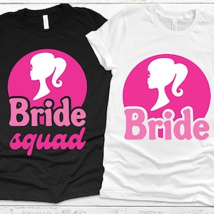 Pacote SVG PNG do esquadrão da noiva, festa de noiva rosa svg despedida de solteira cabeça de boneca rosa tribo da noiva casamento svg dama de honra svg camisas combinando com a noiva