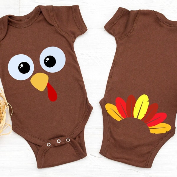 Funny Thanksgiving Svg files for Baby Boy turkey face Cut file Cute turkey Shirt Svg Thankful Svg Turkey Feathers Sublimation Gobble Png