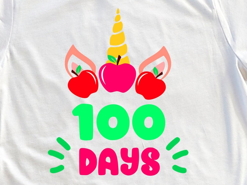 100 Days of School Svg 100 Days Unicorn Svg 100th Day of | Etsy