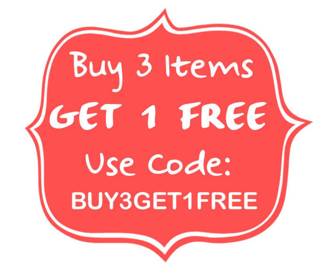 Coupon Sale Discount Coupon Codes Buy 3 Get 1 Free Coupon Etsy